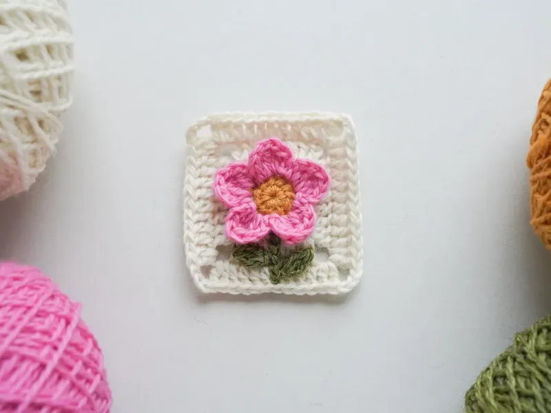 Groovy Flower Granny Square, finished