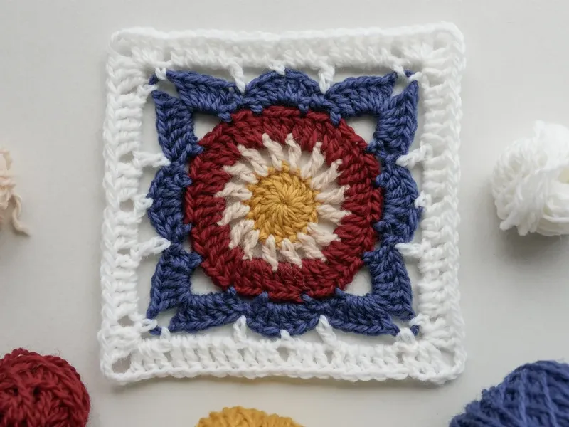 Willow Granny Square: A Classic Textured Motif in 7 Rounds, finished